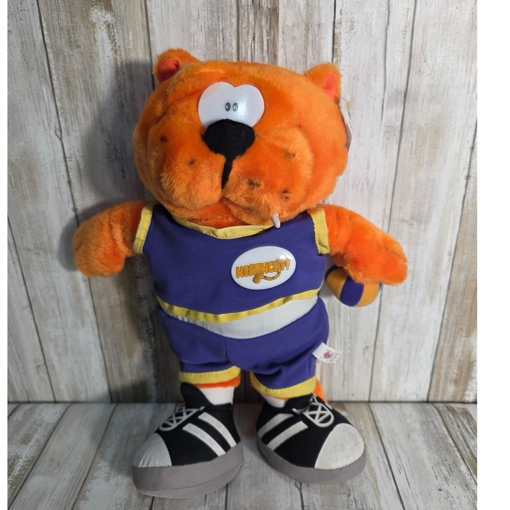 1998 Heathcliff All Star Plush Toy Orange Cat‎ Basketball Player Outfit